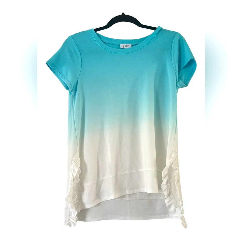 Crown & Ivy Blue and White Ombre Tunic Size Small